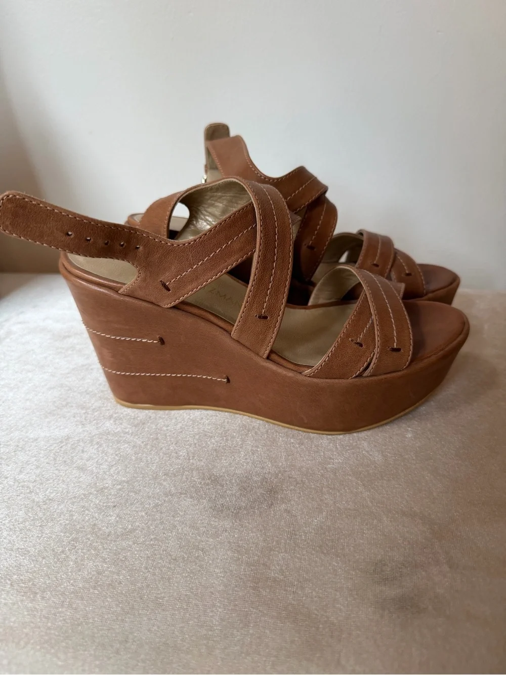 Stuart Weitzman Brown Platform Wedge Sandals - Women